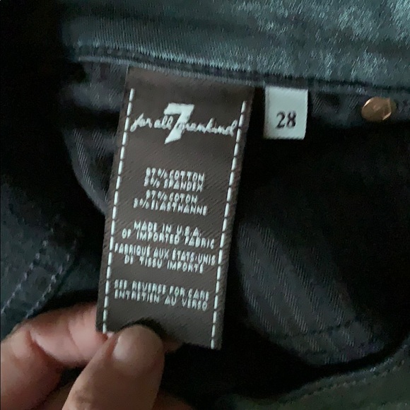 7 For All Mankind Green The Skinny Jean Size 28 - Picture 4 of 7